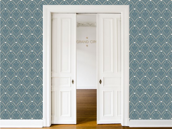 Papier peint adhésif Gatsby Bleu orage 80 CM - PPV-GAT-BO - Le Grand Cirque