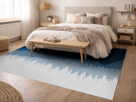 Tapis vinyle Forêt de sapins Bleu - TAV-SAP-BU - Le Grand Cirque