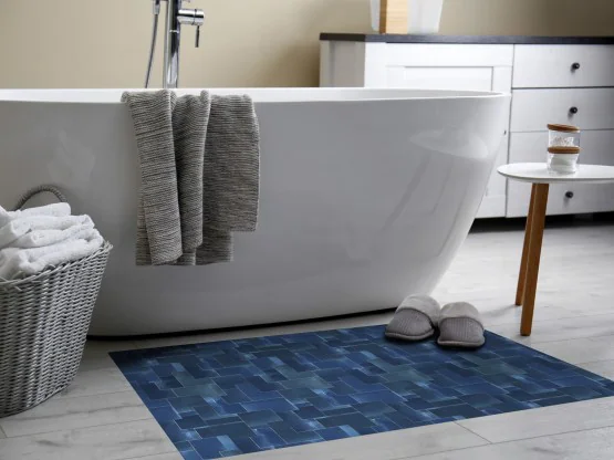 Tapis vinyle Zellige Bleu océan - TAV-ZEL-BU - Le Grand Cirque