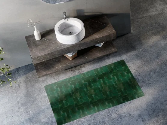 Tapis vinyle Zellige Vert émeraude - TAV-ZEL-VE - Le Grand Cirque